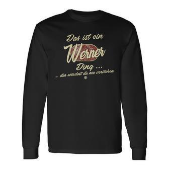 Damen Das Ist Ein Werner Ding Lustiges Familie Werner Mit-Ausschnitt Langarmshirts - Geschenkecke