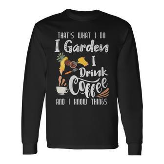 Damen Das Ist Was Ich Mache Ich Lese Bücher Ich Trinke Kaffee Ich Weiß Ding Mit-Ausschnitt Langarmshirts - Geschenkecke