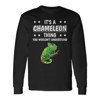 Damen Ist So Ein Chamäleon Ding Lustiger Spruch Chamäleons Mit-Ausschnitt Langarmshirts - Geschenkecke