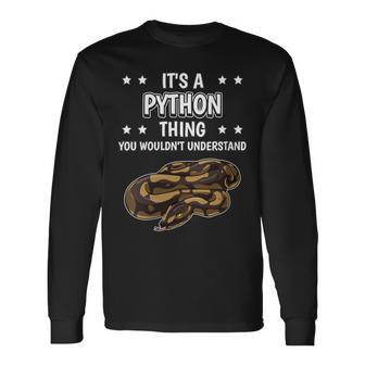 Damen Ist So Ein Python Ding Lustiger Spruch Pythons Mit-Ausschnitt Langarmshirts - Geschenkecke