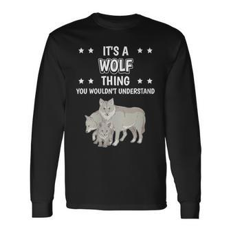 Damen Ist So Ein Wolf Ding Lustiger Spruch Wölfe Mit-Ausschnitt Langarmshirts - Geschenkecke