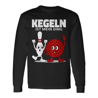 Damen Lustige Kugel & Kegel I Kegeln I Kegeln Ist Mein Ding Mit-Ausschnitt Langarmshirts - Geschenkecke