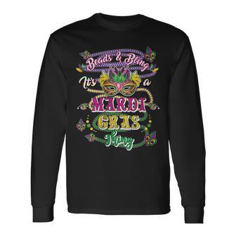 Damen Mardis Gras Perlen Und Bling Es Ist Ein Mardi Gras Ding Mit-Ausschnitt Langarmshirts - Geschenkecke