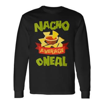 Damen Nacho Average Oneal Birthday Personalisierter Nachname Mit-Ausschnitt Langarmshirts - Geschenkecke