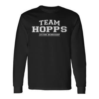 Damen Team Hopps Stolzer Familienname Nachname Geschenk Mit-Ausschnitt Langarmshirts - Geschenkecke