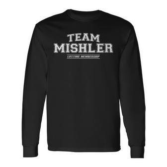 Damen Team Mishler Stolzer Familiennachname Nachname Geschenk Mit-Ausschnitt Langarmshirts - Geschenkecke