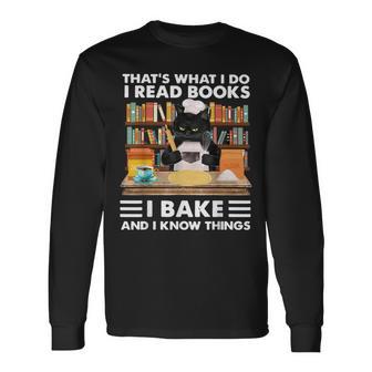 Das Ist Was Ich Mache Ich Lese Bücher Die Ich Backe Und Ich Weiß Dinge Langarmshirts - Geschenkecke