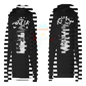 Doctor Snowman Family Group Matching Xmas Christmas Long Sleeve T-Shirt - Monsterry