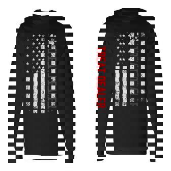 Dog Treat Dealer Dog Owner Dog Treats American Flag Long Sleeve T-Shirt - Thegiftio