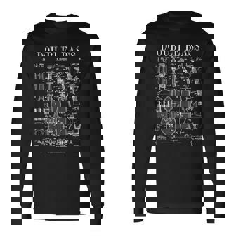 Double Bass Player Bassist Musical Instrument Vintage Patent Long Sleeve T-Shirt - Monsterry