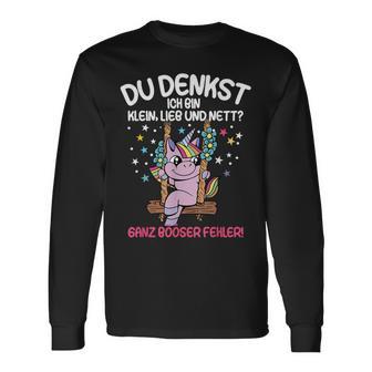 Du Tenkst Ich Bin Klein Liebe Und Nett Unicorn Langarmshirts - Geschenkecke