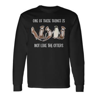 Eines Dieser Dinge Ist Nicht Wie Die Lustige Neuheit Otter Mit-Ausschnitt Langarmshirts - Geschenkecke