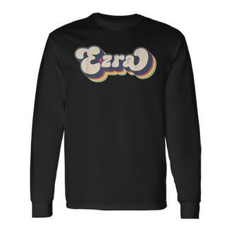 Ezra Name Personalised Surname First Name Ezra Langarmshirts - Geschenkecke