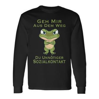 Frog Geh Mir Aus Dem Weg Du Unnötiger Sozialkontakt Geh Mir Aus Langarmshirts - Geschenkecke