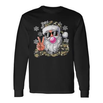 Christmas Camouflage Camo Santa Hello Hunting Season Long Sleeve T-Shirt - Thegiftio UK