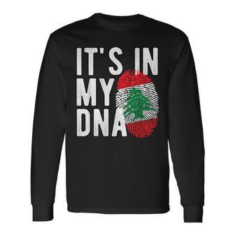 It's In My Dna Lebanon Flag Fingerprint Langarmshirts - Geschenkecke