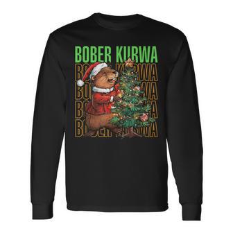 Polish Meme Christmas Bobr Kurwa Bober Bobr Langarmshirts - Geschenkecke