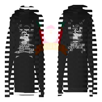 Sleigher Rock N Roll Santa Claus Christmas Long Sleeve T-Shirt | Seseable UK