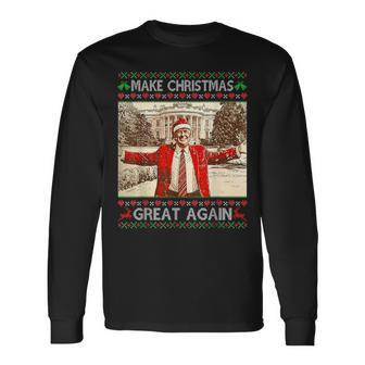 Trump Make Christmas Great Again Xmas Family Pajamas Long Sleeve T-Shirt - Thegiftio UK