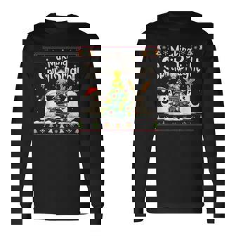 Xmas Boo Ghost Making Spirits Bright Spooky Christmas Long Sleeve T-Shirt - Thegiftio UK