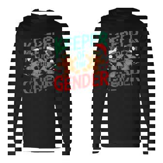 Gingerbread Gender Reveal Keeper Of The Gender Christmas Long Sleeve T-Shirt - Seseable