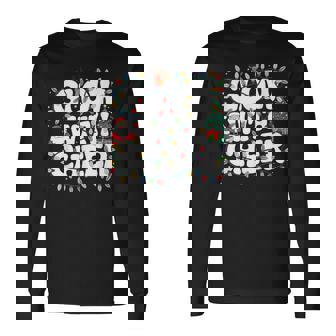 Glow With Cheer Santa Christmas Lights Holiday Xmas Long Sleeve T-Shirt - Monsterry
