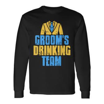 Groom's Drinking Team Retro Stag Night Langarmshirts - Geschenkecke