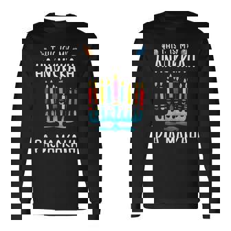This Is My Hanukkah Pajamakah Chanukah Pajama Xmas Long Sleeve T-Shirt - Thegiftio