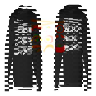 Happy Sushi Anime Kawaii Set For Japanese Food Lovers Long Sleeve T-Shirt - Thegiftio