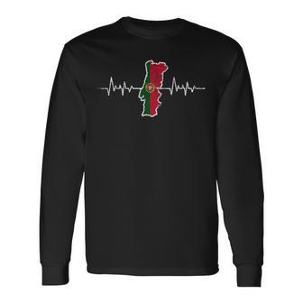 Heartbeat Portuguese Flag Portugal Langarmshirts - Geschenkecke