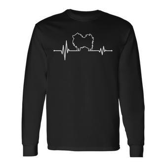 Heartbeat Spitz Zwergspitz Pomeranian Dog Ecg Langarmshirts - Geschenkecke