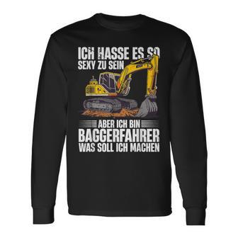 Ich Bin Baggerfahrer Construction Worker Digger Langarmshirts - Geschenkecke