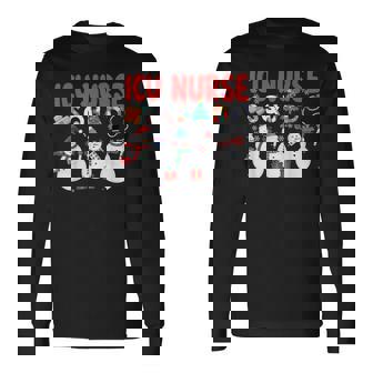 ICU Nurse Squad Medical Snowman Christmas 2024 Pajama Long Sleeve T-Shirt - Monsterry