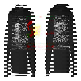 I'm Full Of Holiday Spirit Bourbon Ugly Xmas Sweater Pajamas Long Sleeve T-Shirt - Thegiftio