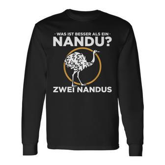 Was Ist Besser Als Ein Nandu Zwei Nandus Saying Langarmshirts - Geschenkecke