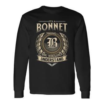 It's A Bonnet Thing You Wouldn't Understand Name Vintage Long Sleeve T-Shirt - Thegiftio UK