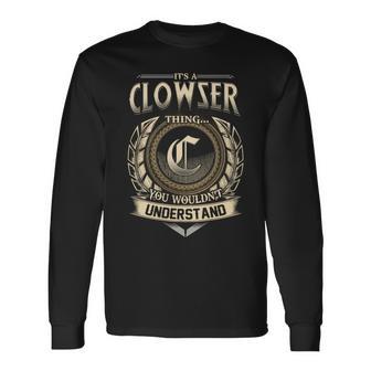 It's A Clowser Thing You Wouldn't Understand Name Vintage Long Sleeve T-Shirt - Thegiftio UK