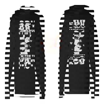 K-Pop Can't Hear You I'm Listening K-Pop Cute Bunny Graphic Long Sleeve T-Shirt - Seseable