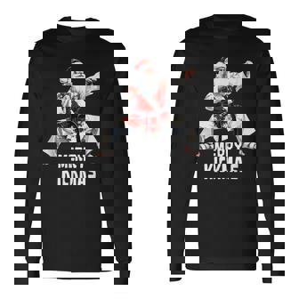 Karate Santa Claus Christmas Merry Kickmas Martial Arts Xmas Long Sleeve T-Shirt - Thegiftio UK
