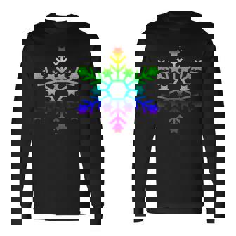 LGBT Snowflake Gay Pride Xmas Rainbow Snow Flake Christmas Long Sleeve T-Shirt - Monsterry