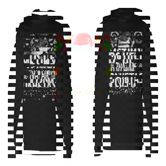 Most Likely To Watch Anime On Christmas Cool Anime Christmas Long Sleeve T-Shirt - Thegiftio
