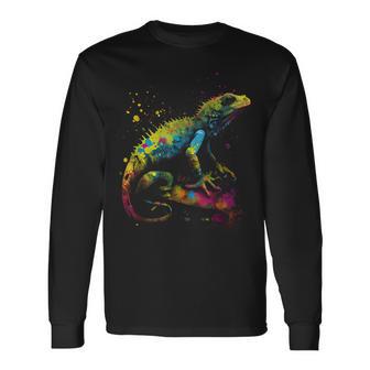 Lizard Lizard Colourful Colour Animal Favourite Animal Fan Langarmshirts - Geschenkecke