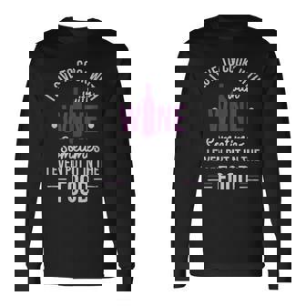 I Love To Cook With Wine T Shirt For A Chef Or Cook Long Sleeve T-Shirt - Monsterry