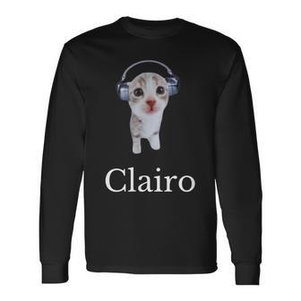 I Love Red Heart Personalized My Clairo First Name Cat Long Sleeve T-Shirt - Thegiftio UK