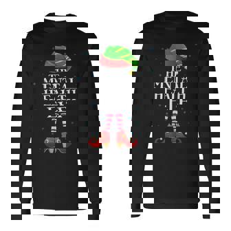 Mental Health Elf Matching Pajama Group Christmas Xmas Long Sleeve T-Shirt - Monsterry