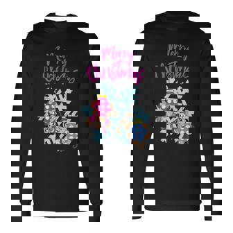 Merry Christmas Balls Holiday Monkey Snow Winter Tank Top Long Sleeve T-Shirt - Monsterry