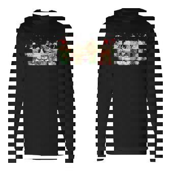Merry Christmas Snowman Coffee Cups Latte Winter Pajamas Premium Long Sleeve T-Shirt - Monsterry