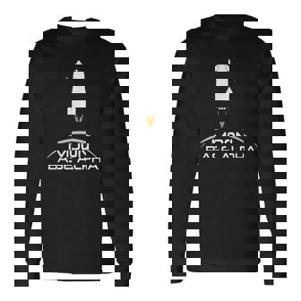 Moon Base Alpha Space Exploration Long Sleeve T-Shirt - Monsterry