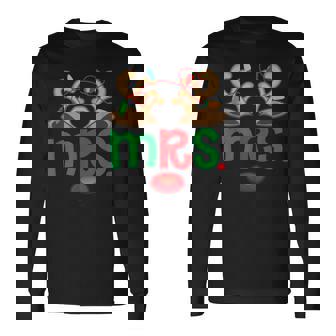 Mrs Reindeer Deer Matching Family Group Christmas Long Sleeve T-Shirt - Monsterry