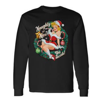 Naughty Or Nice Du Entscheide Pinup Langarmshirts - Geschenkecke